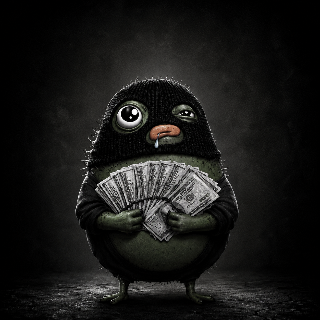 LARPistacio character holding cash